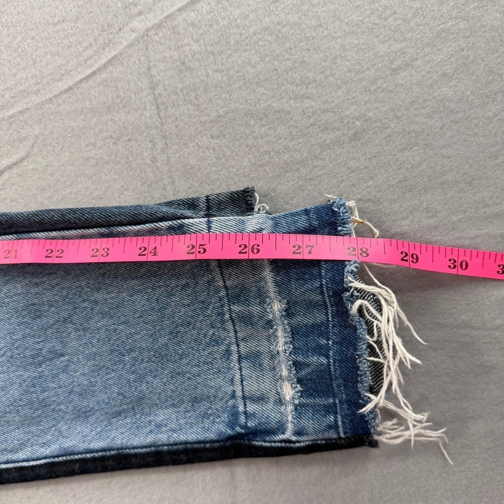 MSGM Blue Two Tone Straight Leg Jeans Womens 38 Frayed Hem - Picture 7 of 11